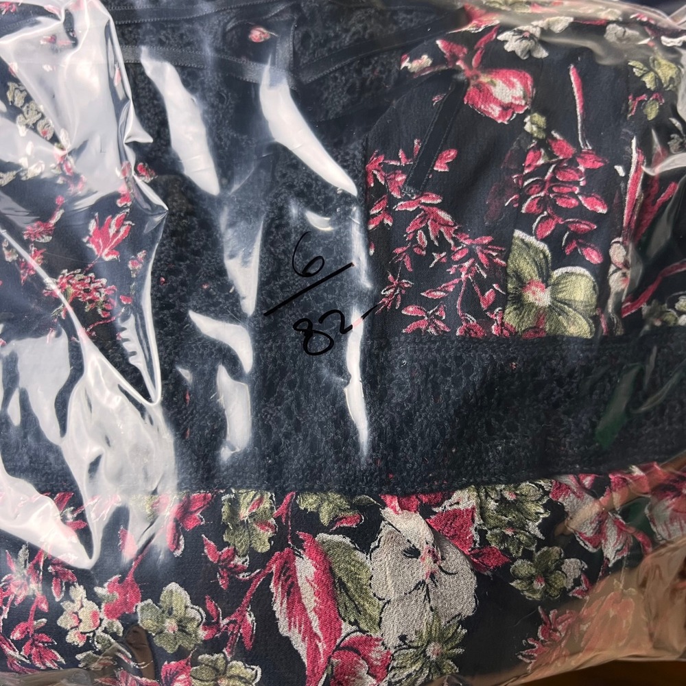 VTG 90s United Colors Of Benetton Silk Floral Midi Dress Small Lace Trim Tiered - Picture 11 of 11